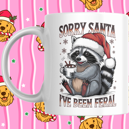 FERAL RACCOON CHRISTMAS MUG