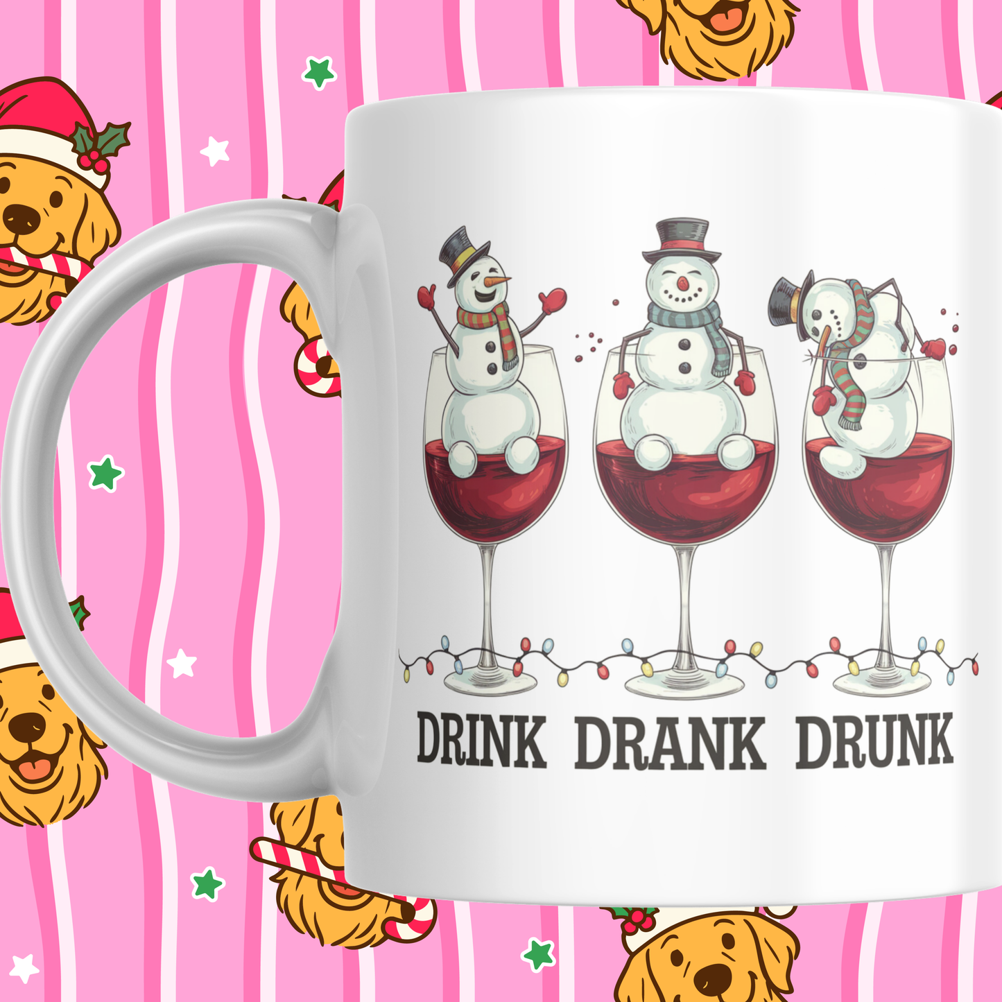 DRINK DRANK DRUNK CHRISTMAS MUG