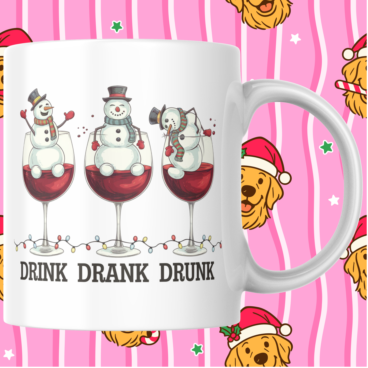 DRINK DRANK DRUNK CHRISTMAS MUG