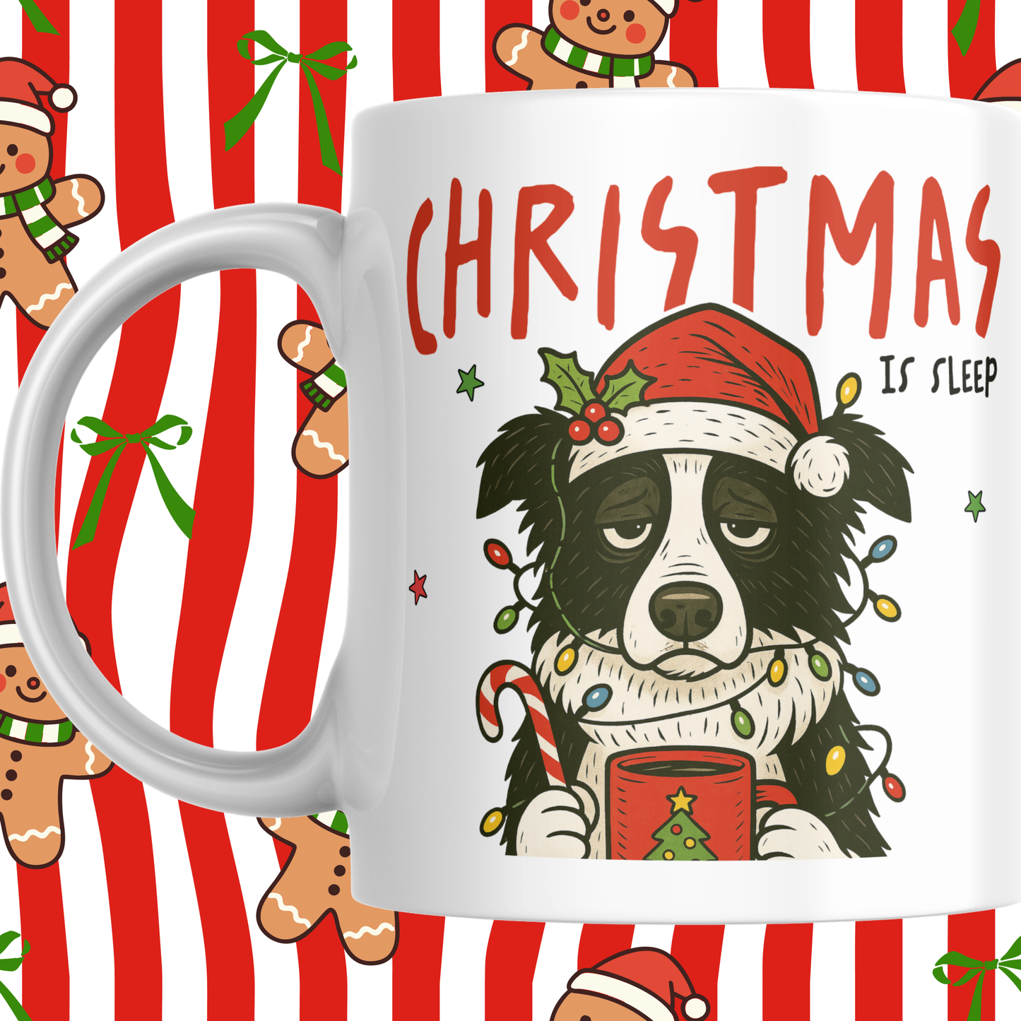 BORDER COLLIE CHRISTMAS MUG