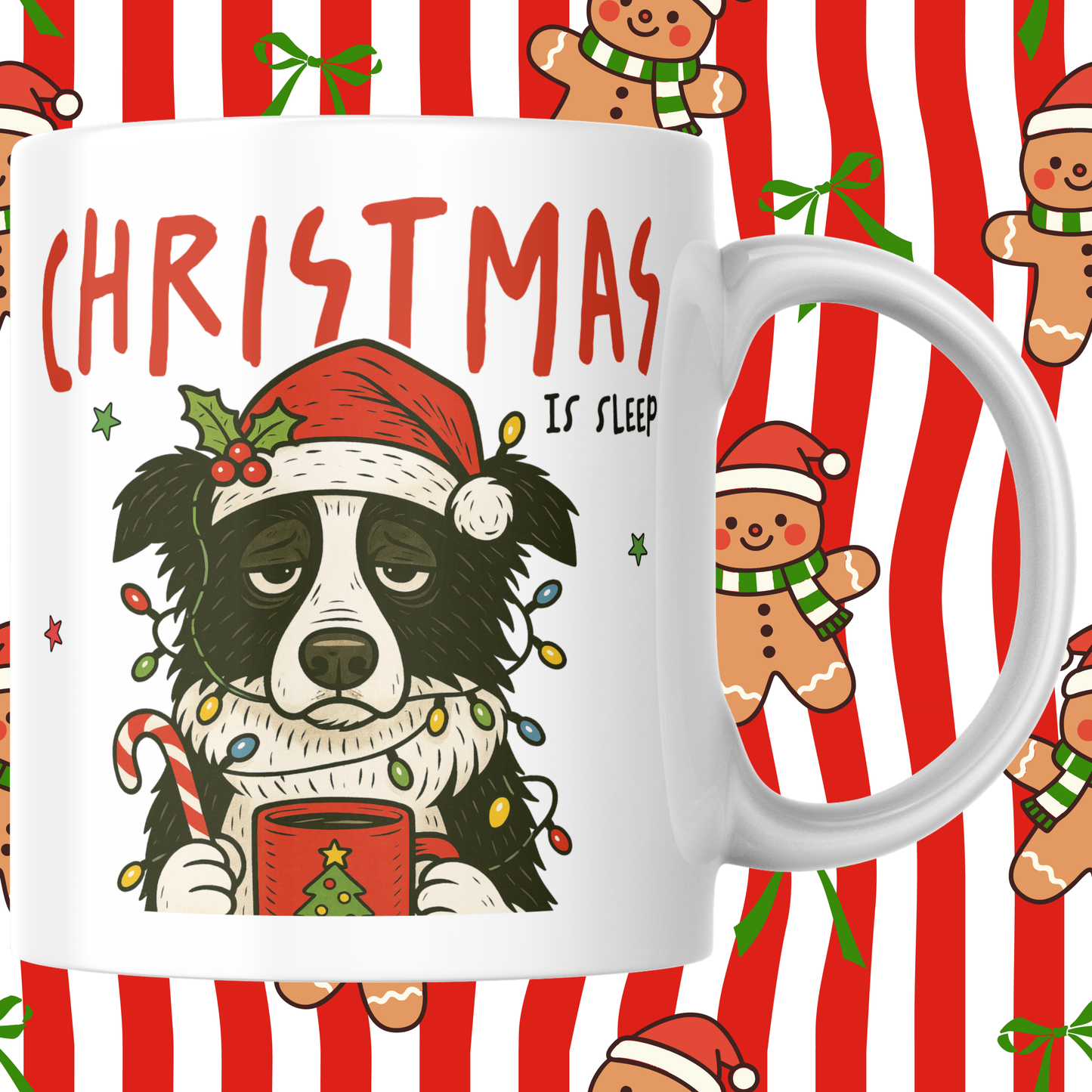 BORDER COLLIE CHRISTMAS MUG
