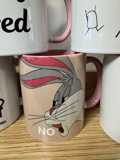 Bugs Bunny meme "NO" | Cute Mental Health Funny Meme Mug!